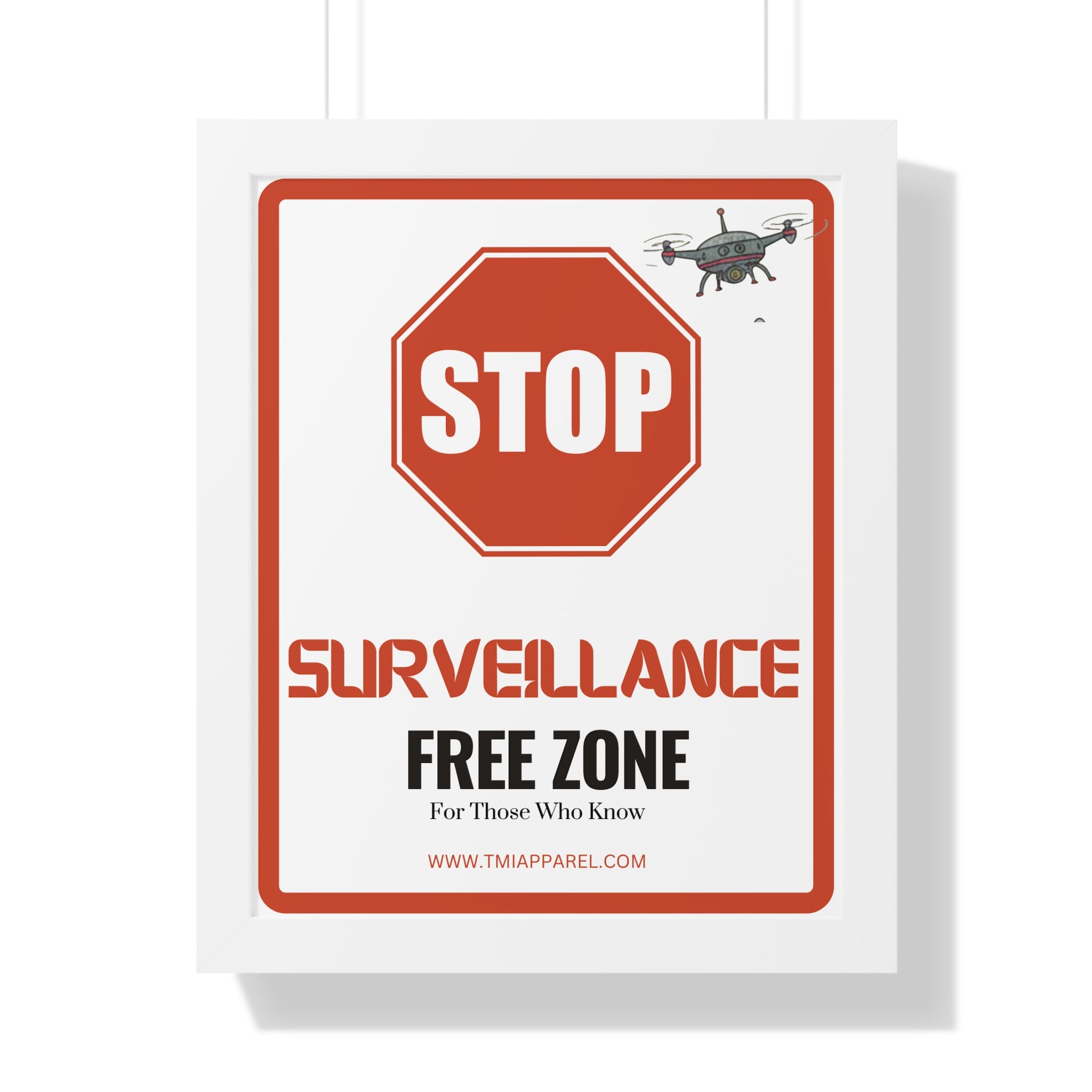 Surveillance Free Zone Framed Poster