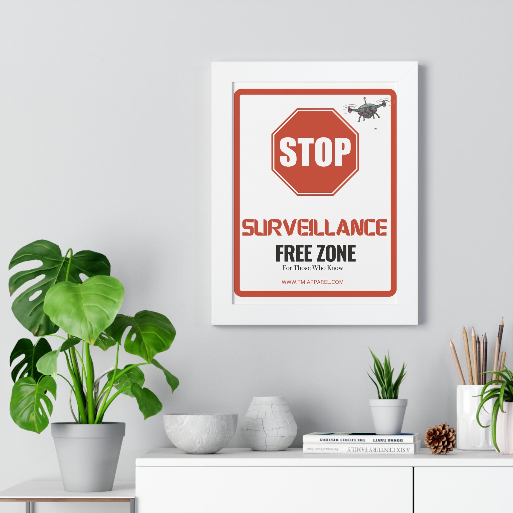 Surveillance Free Zone Framed Poster