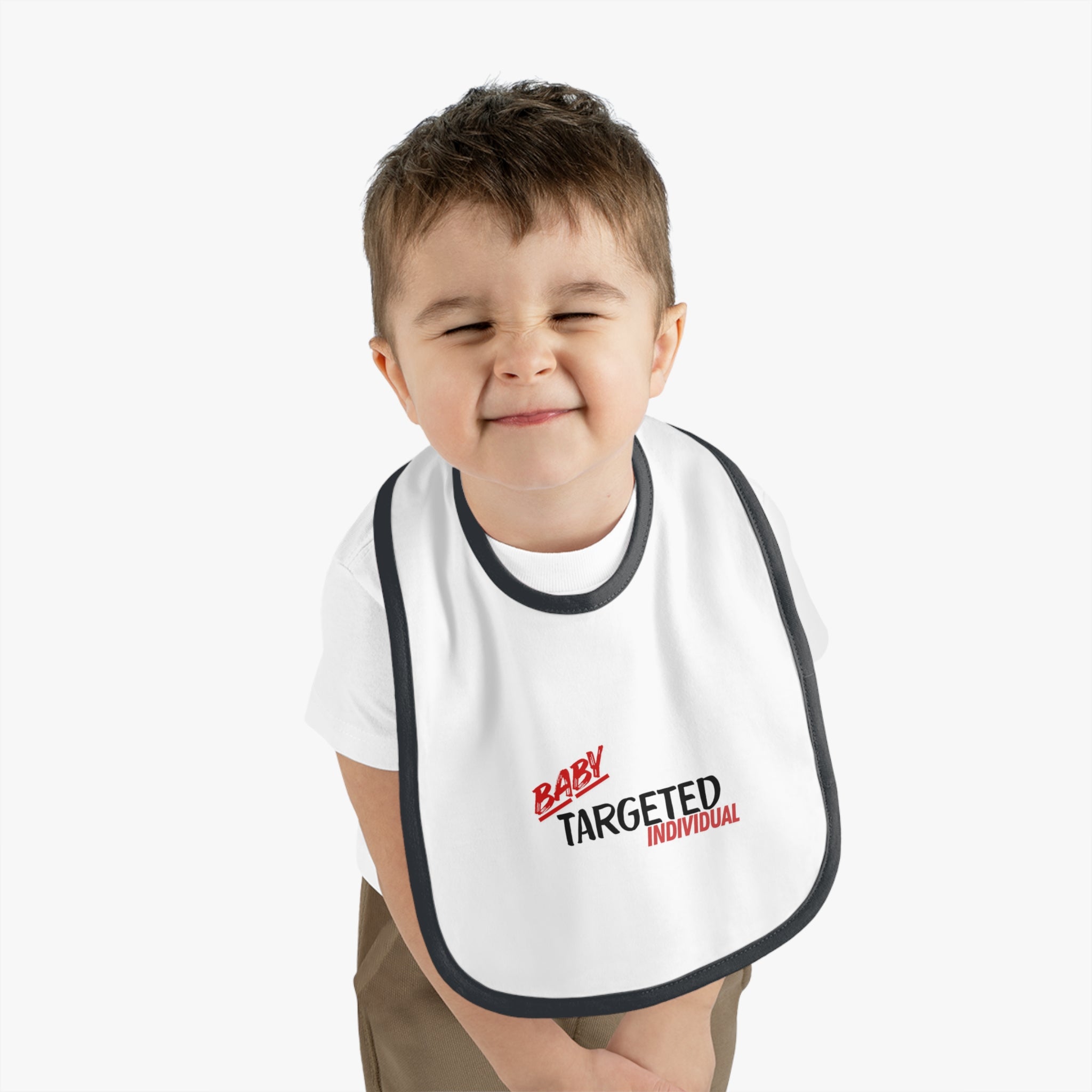 Baby Targeted Individual bib | Contrast Trim Baby Bib