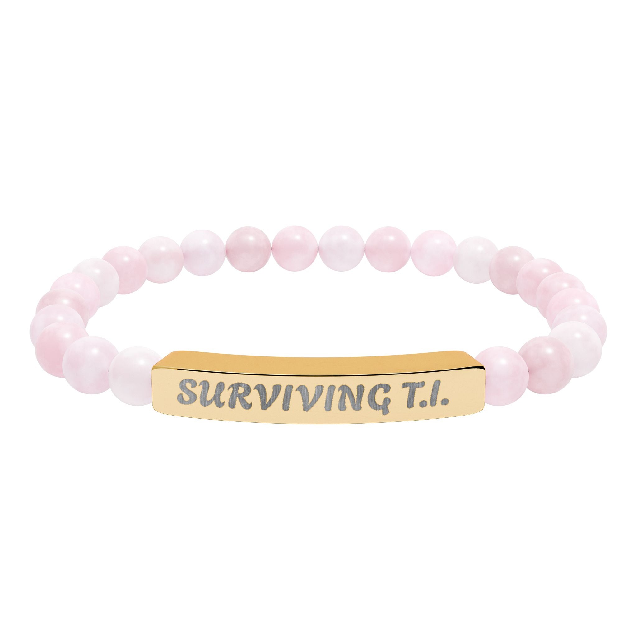 Surviving T.I Natural Stone Engraved Bar Bracelet
