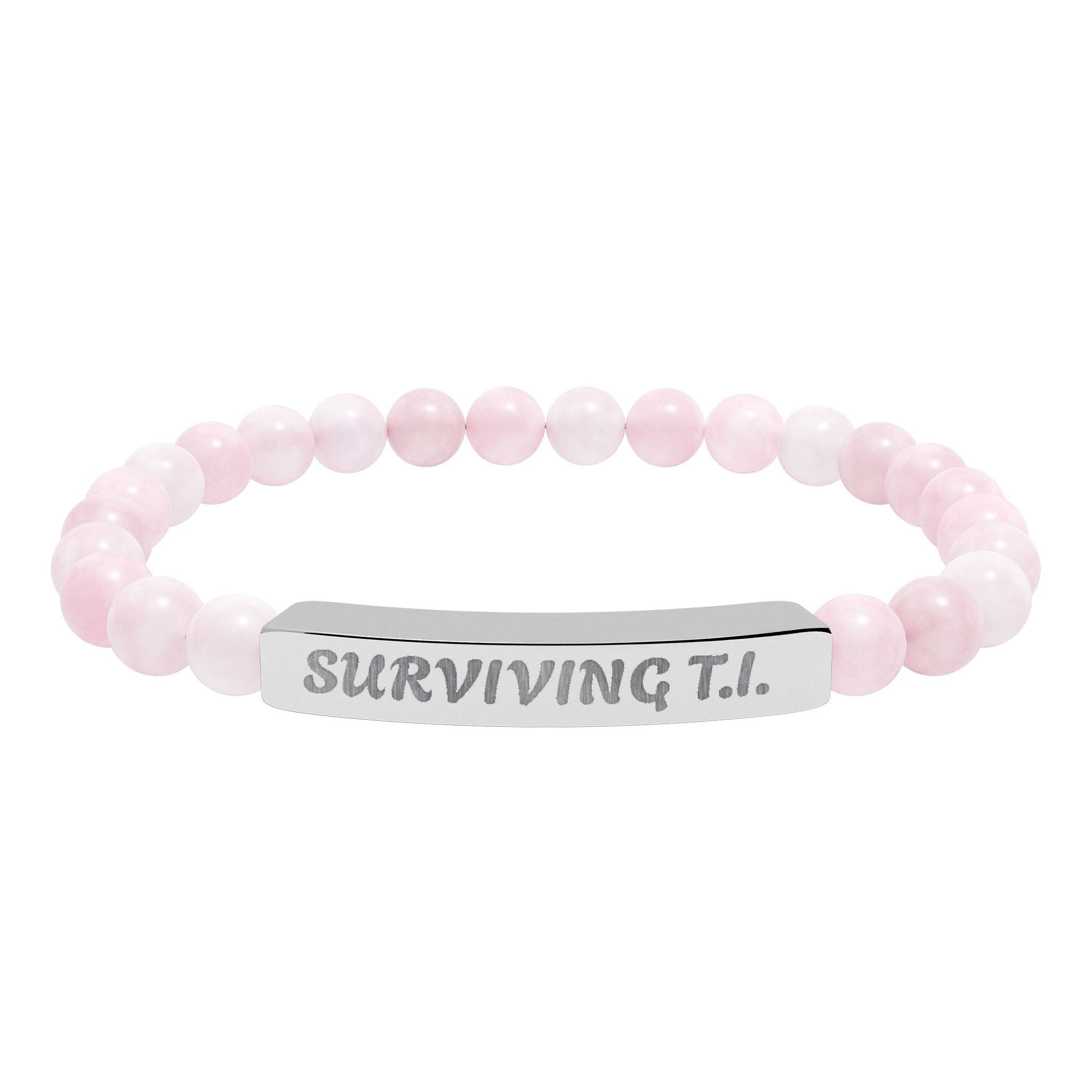 Surviving T.I Natural Stone Engraved Bar Bracelet