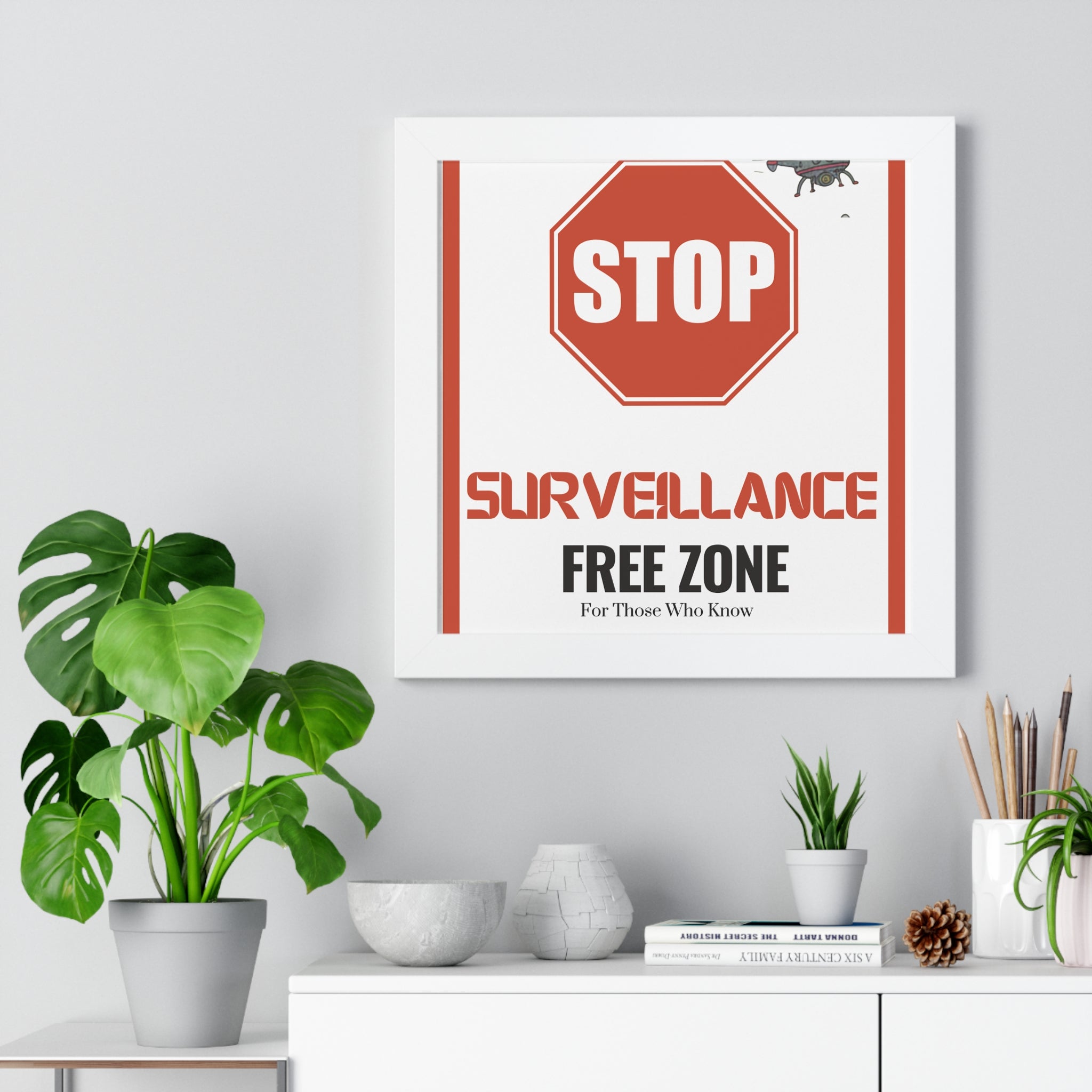Surveillance Free Zone Framed Poster