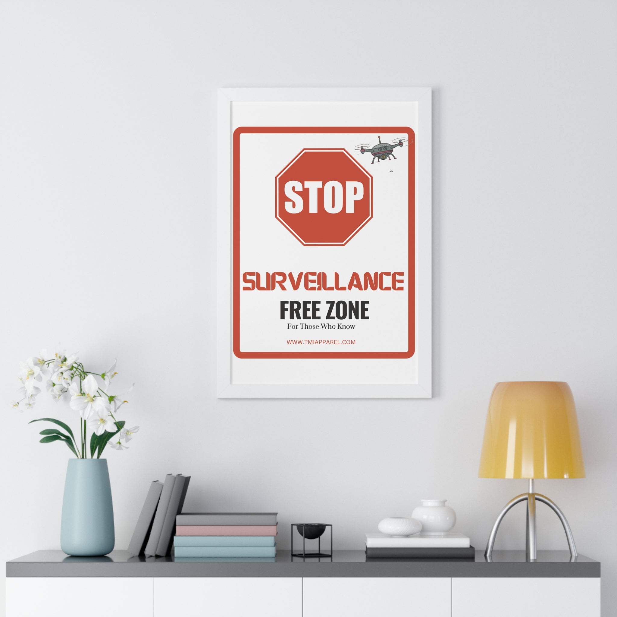 Surveillance Free Zone Framed Poster