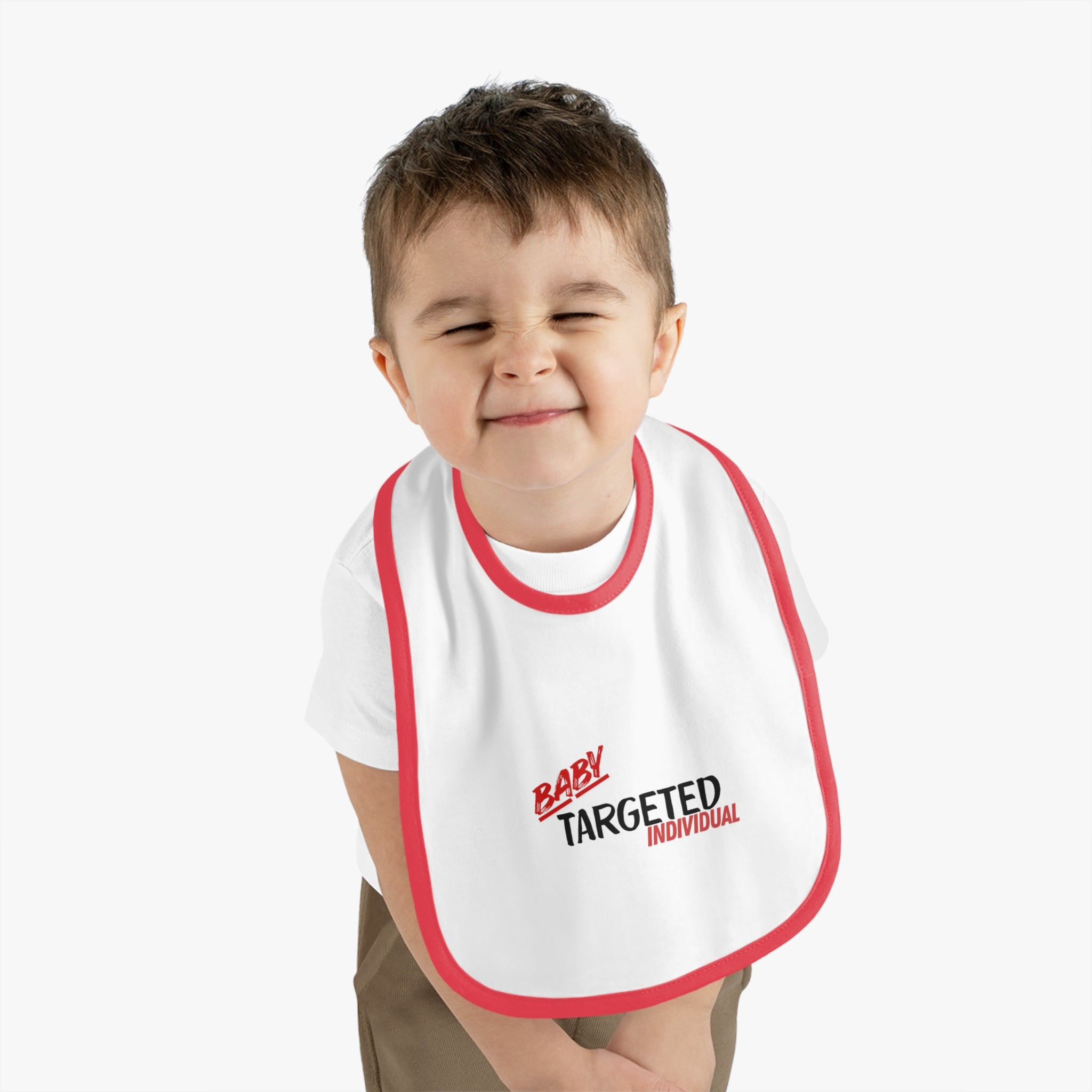 Baby Targeted Individual bib | Contrast Trim Baby Bib